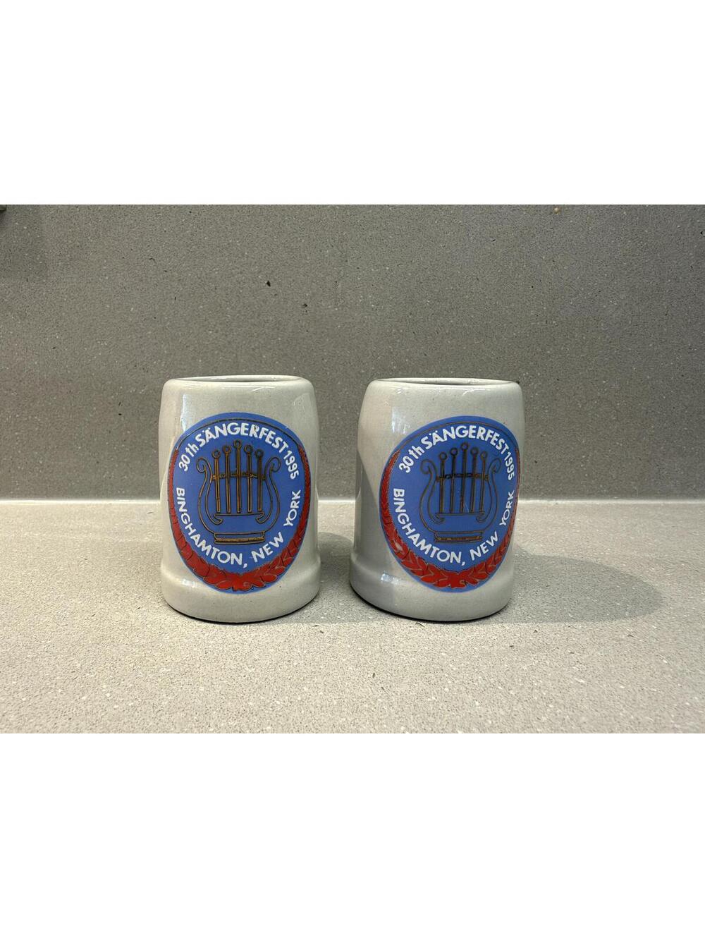 30th Sängerfest 1995 Binghamton New York Mini Beer Stein Pair